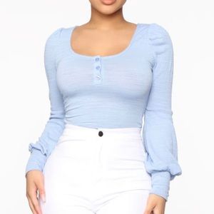 Fashion Nova Up Front Balloon Sleeve Top